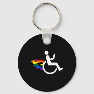 Funny Handicap Disabled Lesbian Amputee Lgbt Gay W Key Ring
