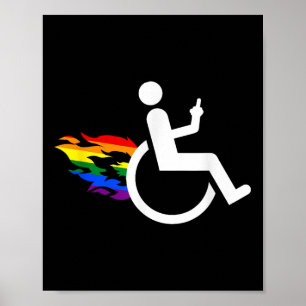 Funny Handicap Disabled Lesbian Amputee Lgbt Gay W Poster