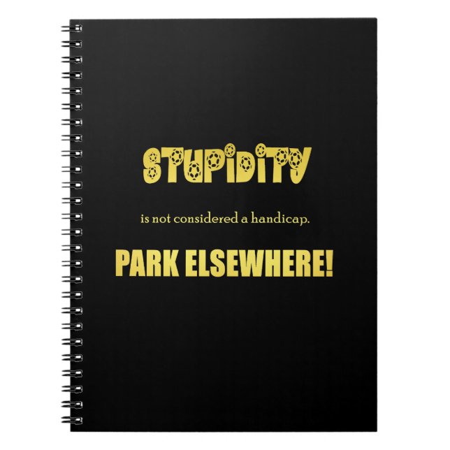 Funny Handicap Parking Joke Notebook (Front)