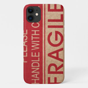 Funny handle with care, fragile sign iPhone 11 case