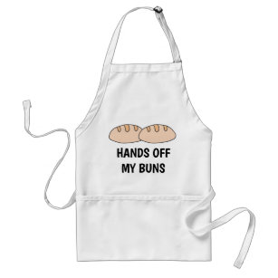 Funny HANDS OFF MY BUNS kitchen Standard Apron