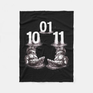 Funny hands robot 01 10 11 robo fleece blanket