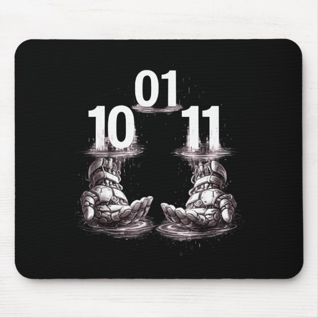 Funny hands robot 01 10 11 robo  mouse mat (Front)