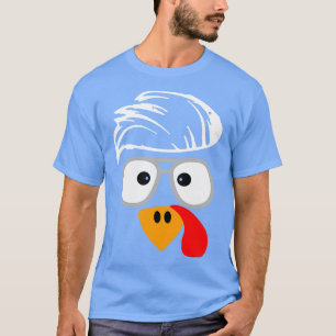 Funny Handsom Turkey Face Hairstyle for Thanksgivi T-Shirt