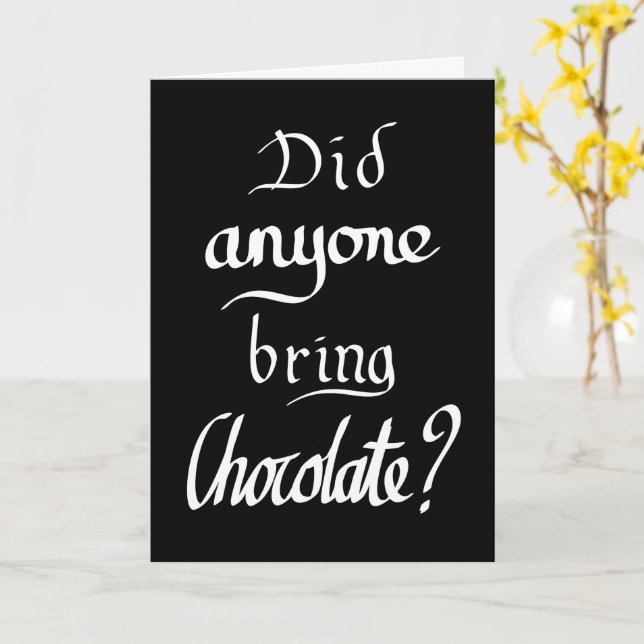 Funny Handwritten Chocolate Quote Get Well Humour  Card (Yellow Flower)