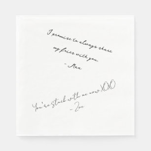 Funny Handwritten Custom Love Note Napkin