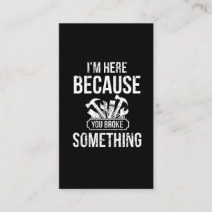 Funny Handyman Hero Craftsman Repair Humor Business Card
