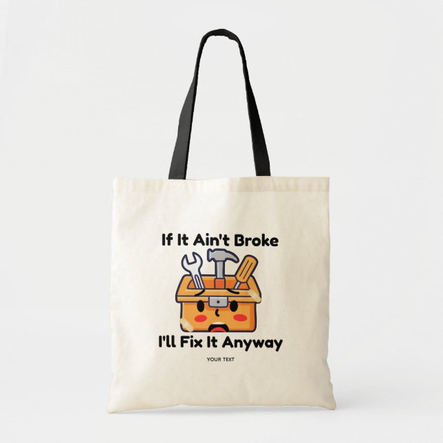 Funny Handyman Tool Box Dad Joke Personalised Tote Bag (Front)