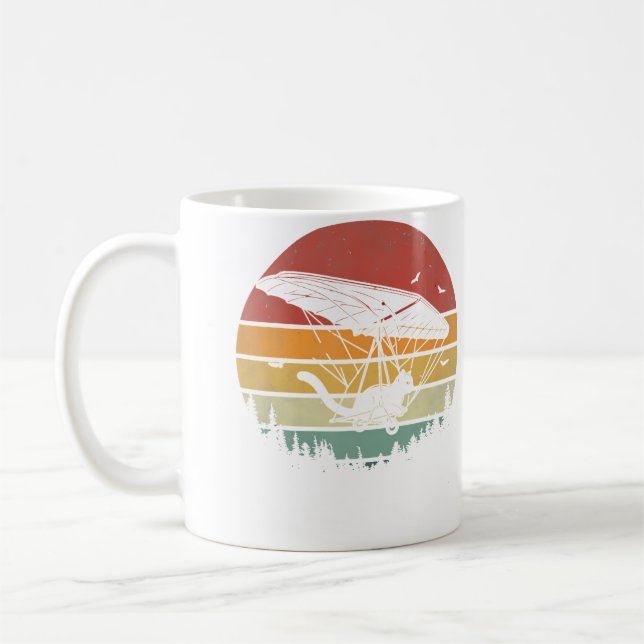 Funny Hang Glider Cat Lover Funny Hang Gliding Kit Coffee Mug (Left)