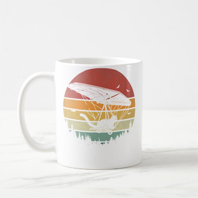 Funny Hang Glider Cat Lover Funny Hang Gliding Kit Coffee Mug (Left)