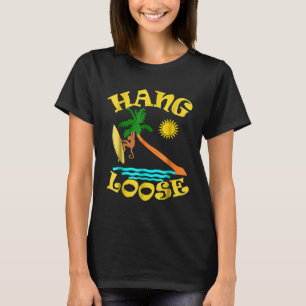 Funny Hang Loose Surfing Monkey Surfboard T-Shirt