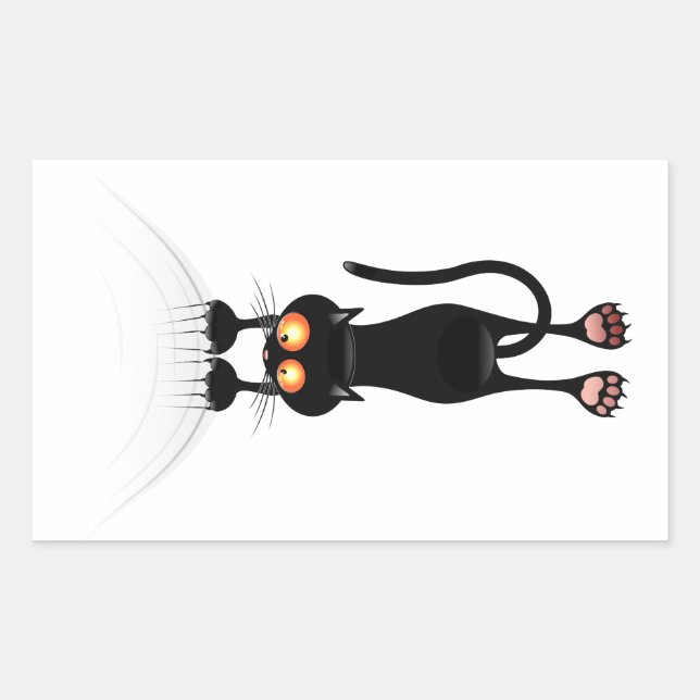 Funny Hang On Cat Rectangular Sticker (Front)