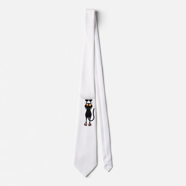Funny Hang On Cat Tie (Front)