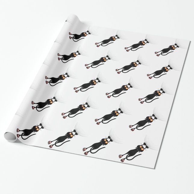 Funny Hang On Cat Wrapping Paper (Unrolled)