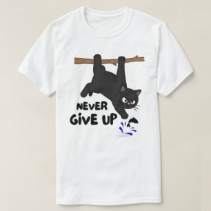 Funny Hanging Cat Design T-Shirt