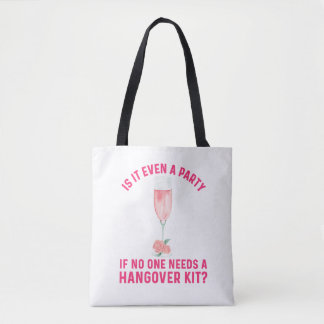 Funny Hangover Kit Wine Floral Tote Bag