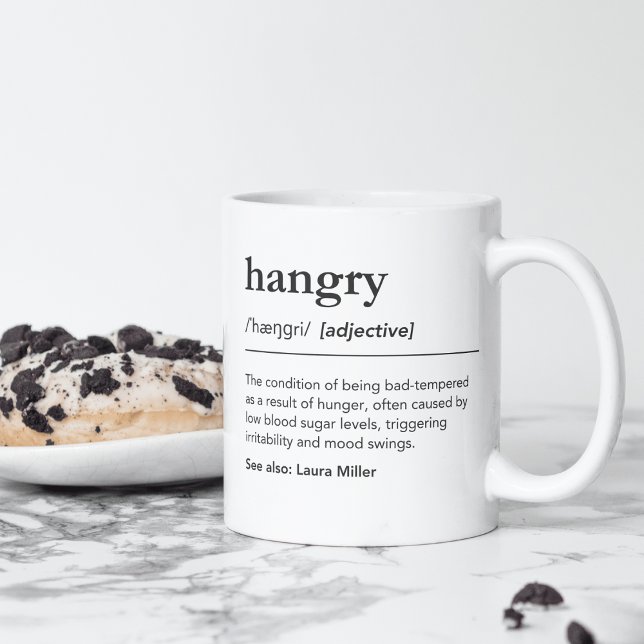 Funny hangry definition custom name coffee mug (Creator Uploaded)