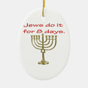 Funny Hanukkah Ceramic Tree Decoration