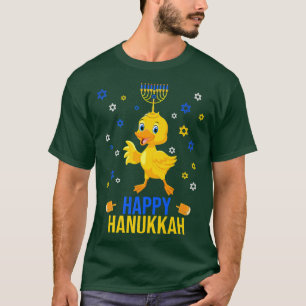 Funny Hanukkah Chanukah Duck Jewish Hebrew Menorah T-Shirt