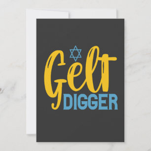 Funny Hanukkah Gelt Jewish Holiday Humour Invitation