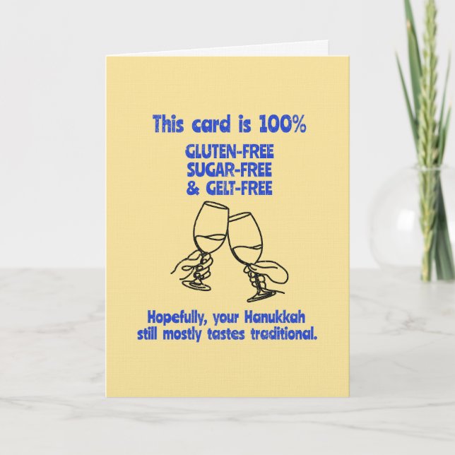 Funny Hanukkah Gluten-free Joke Card (Front)