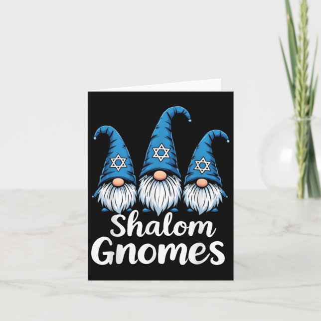 Funny Hanukkah Gnome Shalom Gnomes Design  Card (Front)