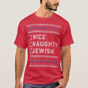 Funny Hanukkah Holiday Channukah Nice Naughty Jewi T-Shirt