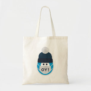 Funny Hanukkah Holiday Masked Character Oy! Tote Bag