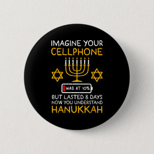 Funny Hanukkah Imagine Your Cellphone Chanukah Jew 6 Cm Round Badge