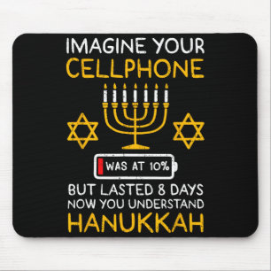 Funny Hanukkah Imagine Your Cellphone Chanukah Jew Mouse Mat