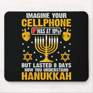 Funny Hanukkah Imagine Your Cellphone Chanukah Jew Mouse Mat