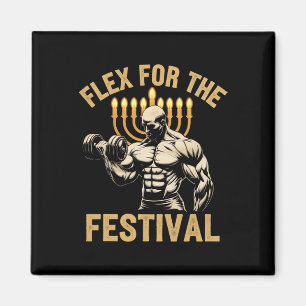 Funny Hanukkah Jewish Gym Workout Flex For The Fes Magnet