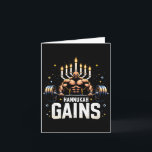 Funny Hanukkah Jewish Gym Workout Hannukah Gains  Card<br><div class="desc">Funny Hanukkah Jewish Gym Workout Hannukah Gains</div>