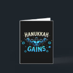 Funny Hanukkah Jewish Gym Workout Hanukkah Gains  Card<br><div class="desc">Funny Hanukkah Jewish Gym Workout Hanukkah Gains</div>