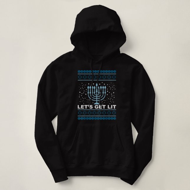 Funny Hanukkah Jewish Holiday Channukah Jew Fun Ha Hoodie (Design Front)