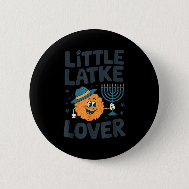 Funny Hanukkah Little Latke Jewish Family Kids Mat 6 Cm Round Badge (Front)