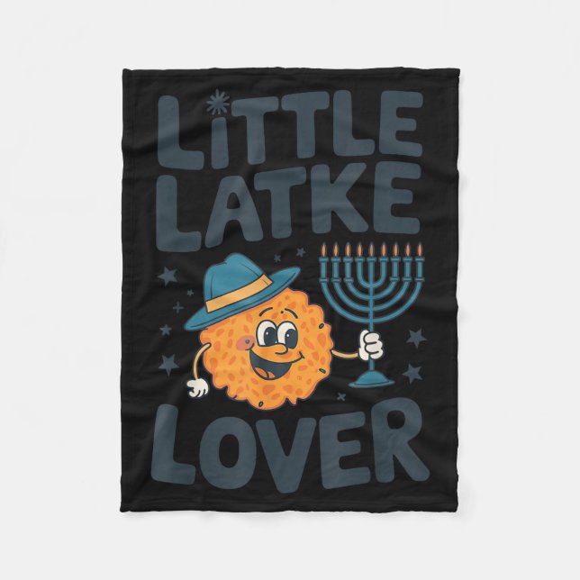 Funny Hanukkah Little Latke Jewish Family Kids Mat Fleece Blanket (Front)
