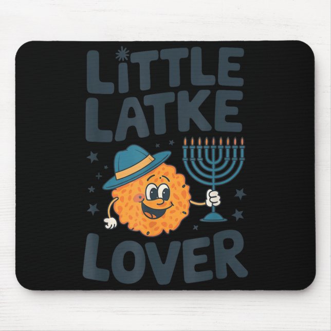 Funny Hanukkah Little Latke Jewish Family Kids Mat Mouse Mat (Front)