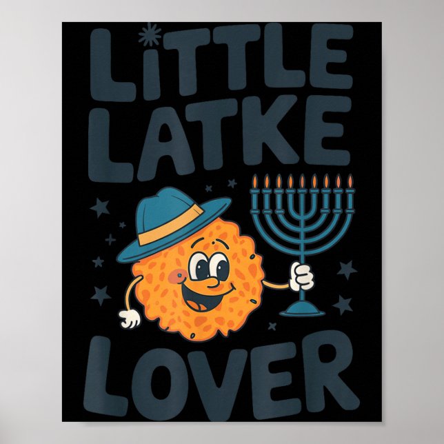 Funny Hanukkah Little Latke Jewish Family Kids Mat Poster (Front)