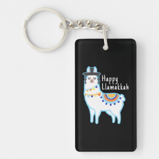 Funny Hanukkah Llama Happy Llamakkah Jewish Key Ring
