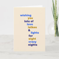 Funny Hanukkah Love Latkes Lights Blue Custom
