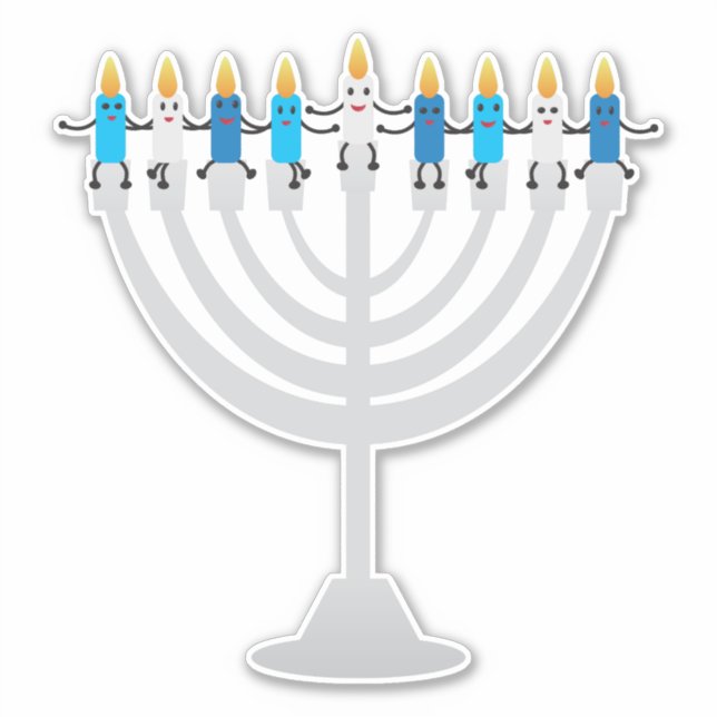 Funny Hanukkah menorah and candles (Front)