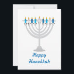 Funny Hanukkah menorah and candles Holiday Card<br><div class="desc">Funny Hanukkah illustration,  Cute candles characters sitting on Hanukkah menorah</div>
