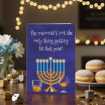 Funny Hanukkah Menorah Cocktails Drinking Holiday Card<br><div class="desc">This design was created from my one-of-a-kind fluid acrylic painting. It may be personalised by clicking the customise button and changing the name, initials or words. You may also change the text colour and style or delete the text for an image only design. Contact me at colorflowcreations@gmail.com if you with...</div>