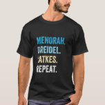 Funny Hanukkah Menorah Dreidel Latkes Repeat Jewis T-Shirt<br><div class="desc">Funny Hanukkah Menorah Dreidel Latkes Repeat Jewish Chanukah Long Sleeve T Shirt</div>