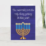 Funny Hanukkah Menorah Holiday Card<br><div class="desc">This design was created from my one-of-a-kind fluid acrylic painting. It may be personalised by clicking the customise button and changing the name, initials or words. You may also change the text colour and style or delete the text for an image only design. Contact me at colorflowcreations@gmail.com if you with...</div>