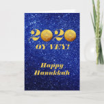 Funny Hanukkah Oy Vey 2020 Gelt Coin glitter Holiday Card<br><div class="desc">This design was created from my one-of-a-kind fluid acrylic painting. It may be personalised by clicking the customise button and changing the name, initials or words. You may also change the text colour and style or delete the text for an image only design. Contact me at colorflowcreations@gmail.com if you with...</div>