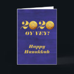 Funny Hanukkah Oy Vey 2020 Gelt Coin Holiday Card<br><div class="desc">This design was created from my one-of-a-kind fluid acrylic painting. It may be personalised by clicking the customise button and changing the name, initials or words. You may also change the text colour and style or delete the text for an image only design. Contact me at colorflowcreations@gmail.com if you with...</div>