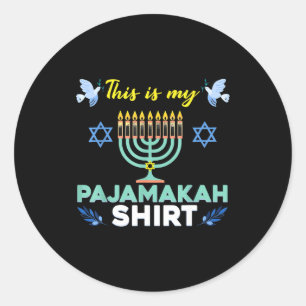 Funny Hanukkah Pajama Shirt This Is My Pajamakah G Classic Round Sticker