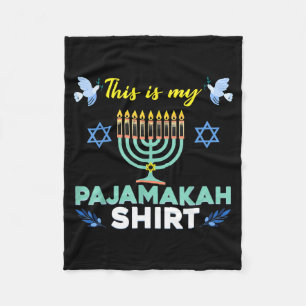 Funny Hanukkah Pajama Shirt This Is My Pajamakah G Fleece Blanket